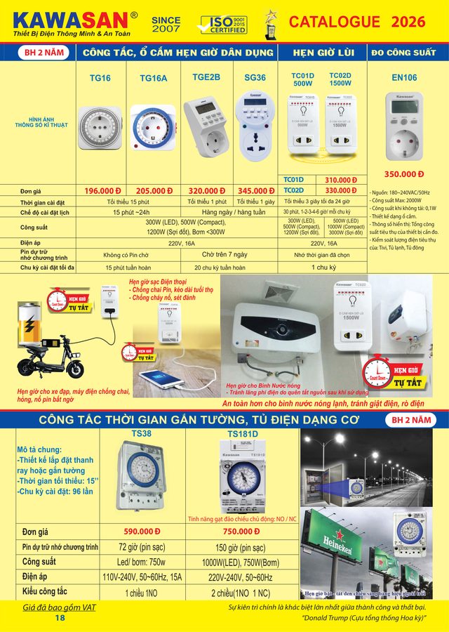 CÔNG TẮC, Ổ CẮM HẸN GIỜ DÂN DỤNG