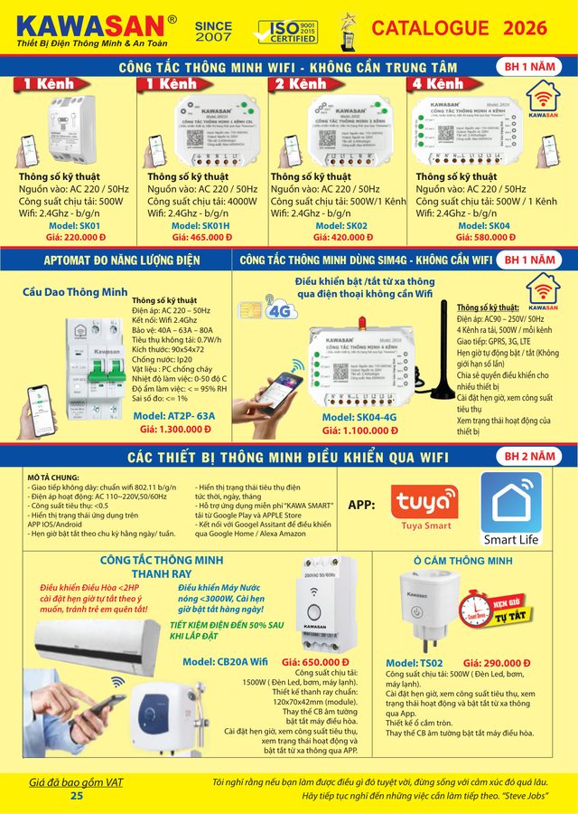 CÔNG TẮC THÔNG MINH WIFI - KHÔNG CẦN TRUNG TÂM