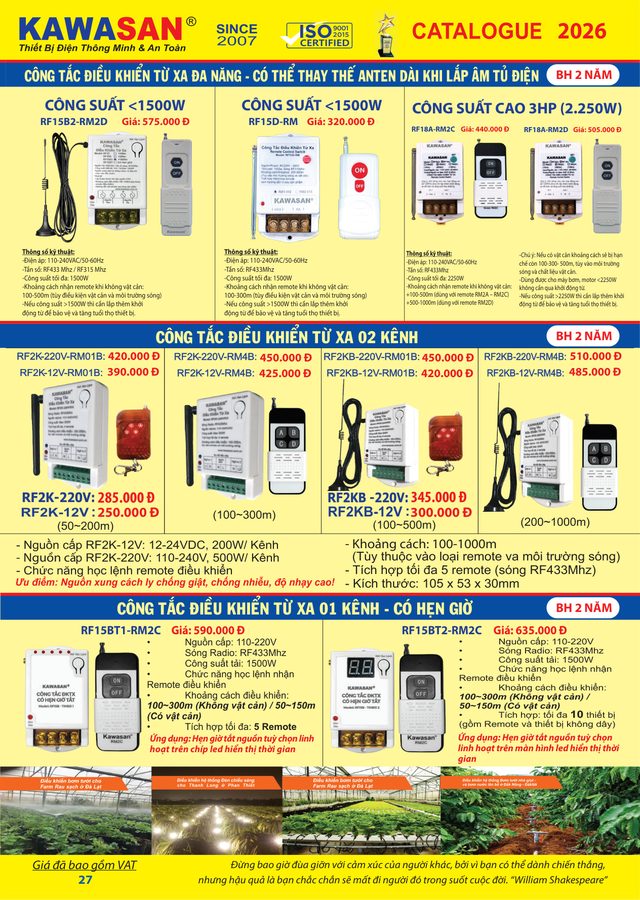CÔNG TẮC ĐIỀU KHIỂN TỪ XA 02 KÊNH