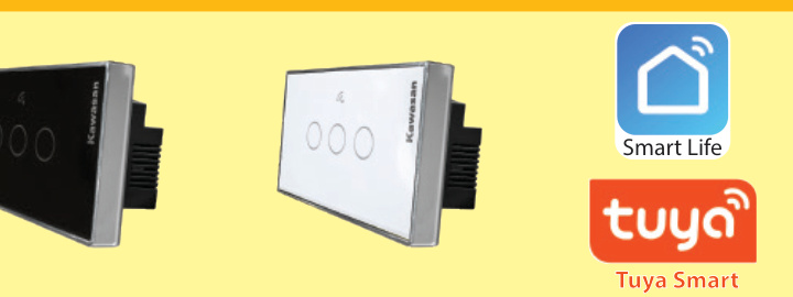 CÔNG TẮC CẢM ỨNG WIFI CHỮ NHẬT 1 NÚT VIỀN VÀNG/BẠC (CT1C-WIFI)