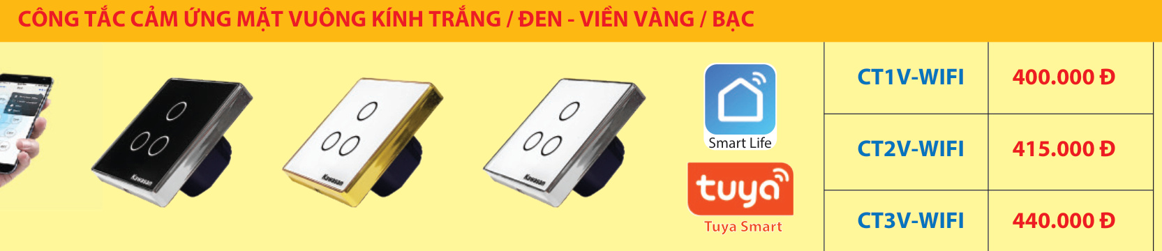 CÔNG TẮC CẢM ỨNG WIFI ÂM TƯỜNG VUÔNG 1 NÚT (CT1V-WIFI) catalogue